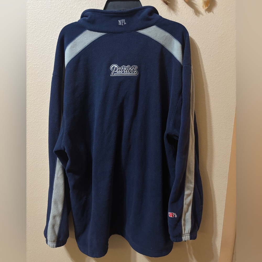 NFL Team Apparel New England Patriots Quarter Zip Pullover Fleece Mens XL - Picture 3 of 4